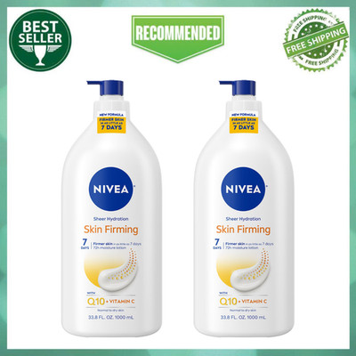 Nivea Skin Firming Sheer Hydration Lotion, Q10 and Vitamin C, 33.8 fl oz, 2 Pack