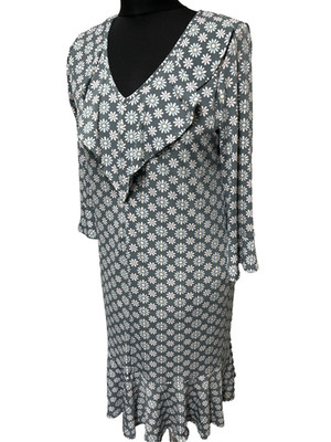 26      LAURA  ASHLEY       Kleid grau  Blumen - Gr 38 w NEU