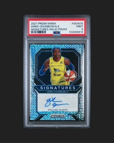 2021 Panini Prizm WNBA Arike Ogunbowale Signatures Mojo Prizm 15 /25 PSA 9