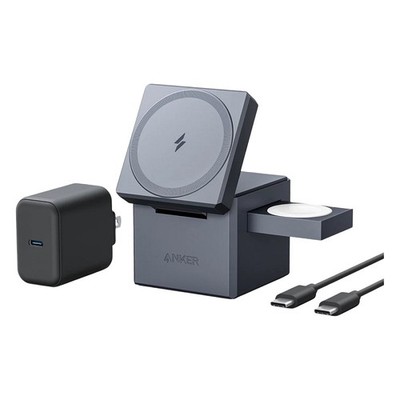 Anker 3-in-1 Cube with MagSafe schwarz, Kabelloses Ladegerät