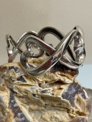 Tiffany & Co Double Picasso Loving Heart Wide Cuff Bangle Bracelet
