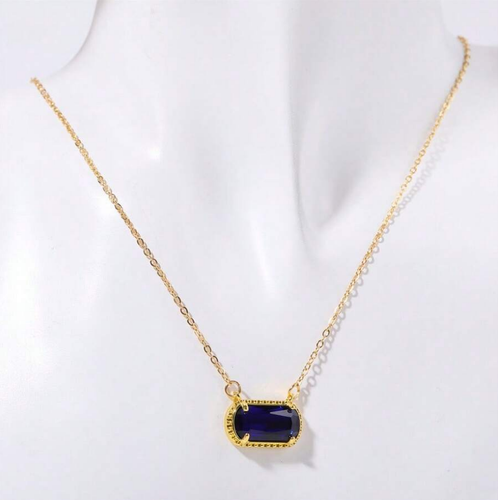 Gemstone Birthstone Pendant Layered Necklace for Women Jewelry Trendy Chain Gift - Picture 31 of 32