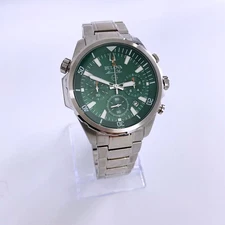 Classic Bulova Marine Star Men's 96B396 Green Dial Chronograph Quartz Watch 43mm