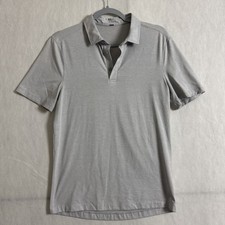 Lululemon Men's Small Solid Gray Short Sleeve Stretch Performance Polo Shirt