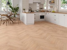 Soft Oak LVT Herringbone Click Fit Waterproof Vinyl Flooring 2.36m² Pack