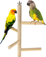Bird Perch Stand Toy Natural Wood Parrot Perch Parakeet Cage Top Wooden Branches