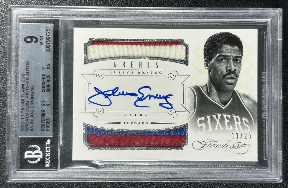 Julius Erving Basketball Autographed Sports Trading Cards