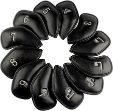 12pcs Thick Synthetic Leather Golf Iron Head Covers Set Headcover Fit All Bra...