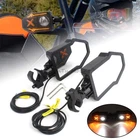 UTV Side Rear View Mirrors w/ Spot Lights For Can-Am Maverick Polaris RZR Pro