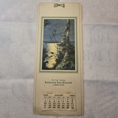 1926 Rochester Post-Bulletin Carrier Boys Calendar Brown & Bigelow Litho Print