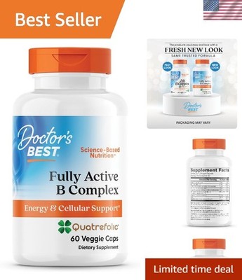 Gluten-Free Fully Active B Complex - 60 Capsules for Cellular Support & Energy