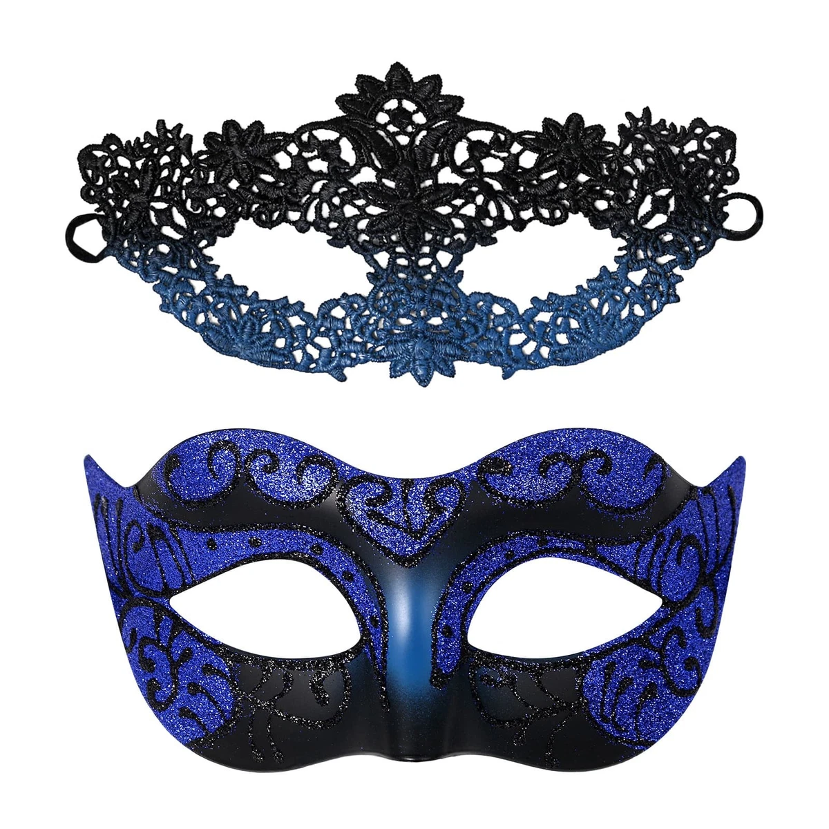 Máscara de ojos para fiesta de carnaval de mascarada veneciana azul y dorada