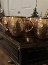 5 Pottery Barn Hammered Copper Mugs Mule