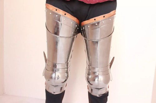 HANDMADE Medieval Steel SCA Leg Guard Costume Description - Picture 3 of 5
