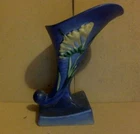 Vintage Art Pottery. Roseville. Freesia. Cornucopia Vase 198-8 Multi Color. 1945