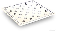 Bunzlauer Keramik Flacher Teller (Esstelller) Viereckig 23,8X23,8X2,2 Cm Dekor 1