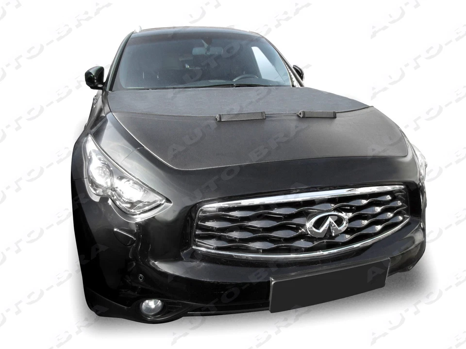 Bonnet Bra óptica carbono para Infiniti FX/QX70 año 2008 protección contra impactos de piedras tuning - Imagen 2 de 4