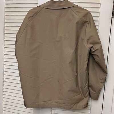 Vintage London Fog Harrington Mens 38 Regular Brown Faux Fur Lined