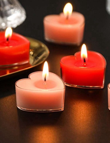 Heart Shaped Scented Tea Lights Candles RED Aromatic Valentine Day Gift 9PCS