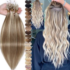 Thick 100 Remy Micro Loop Ring Beads Real Human Hair Extensions 200S Full Head