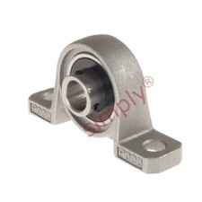 KP005 2 Bolt Aluminium Pillow Block with 25mm Bore Grub Screw Insert