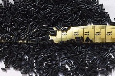 Black 1 Straight 4mm Vintage Venetian Glass Bugle Beads Crafts Jewelry 1oz