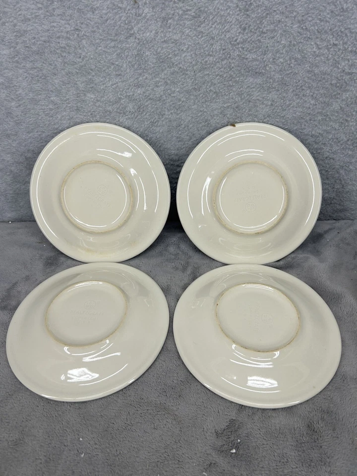 Juego de 4 Platos Platillo Pfaltzgraff Ocean Breeze Azul Verde Bandas EE. UU. 6 3/4" Foto 4 de 4