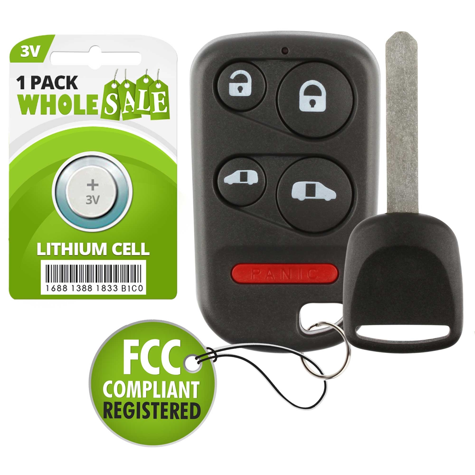 Replacement For 2003 2004 Honda Odyssey Car Key + Fob Remote