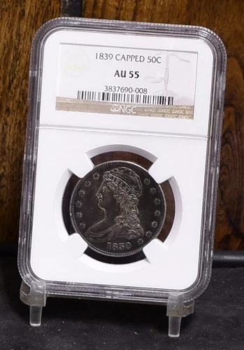 1839 Capped Bust Half Dollar - Large Letters - NGC AU55 (#58543-L)