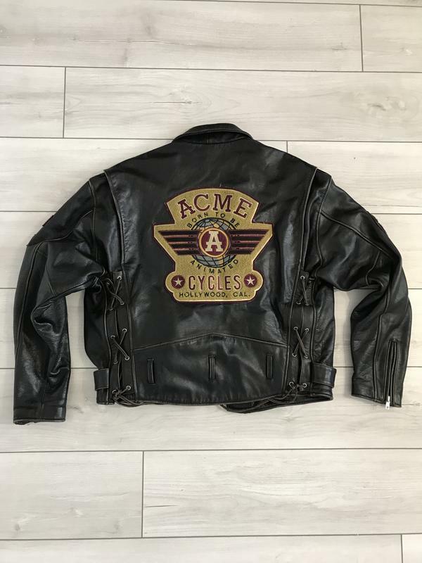 UNIQUE VINTAGE Leather Biker Jacket Looney Tunes LIMITED EDITION