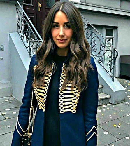 A325 ZARA NAVY BLUE MILITARY BLAZER GOLD EMBROIDERY BUTTONS JACKET COAT - S - Picture 9 of 15