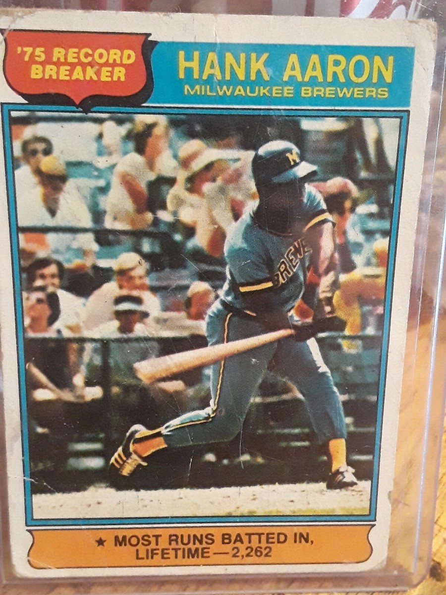 Hank Aaron Card # 1 1975 Record Breaker good condition | eBay