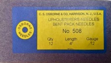  12 Osborne 508-4 4" Bent Pack Needles Curved Diamond Point, 12 gauge 15556 