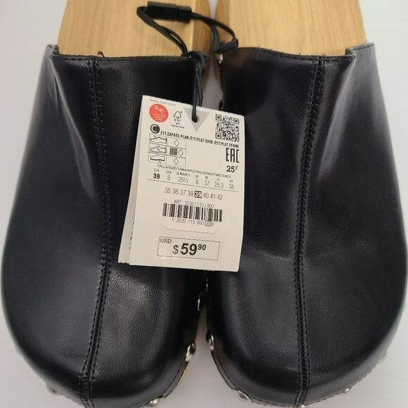 ZARA STUDDED MULE CLOGS BLACK SIZE 8 | 3530/110 | eBay