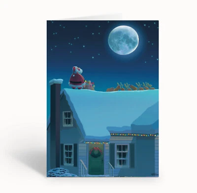 STONEHOUSE COLLECTION Santa Moon Gazing on a Peaceful Night - 18 Christmas Cards and Envelopes - 20133