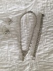 Vintage Crystal  Glass Rhinestone Princess Necklace Earrings Bracelet Set — photo 1
