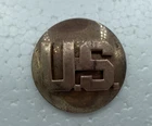 Vintage Domed U.S. Military Brass Army Collar Lapel Pin Metal Dome WW2