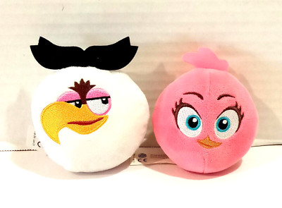 2 Angry Birds Mighty Eagle Pink Stella 2021 Burger King Collectible Mini Plush