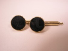 SINGLES 2 3/8" Round Black Vintage Formal Tuxedo Shirt Studs Prom Groom b241