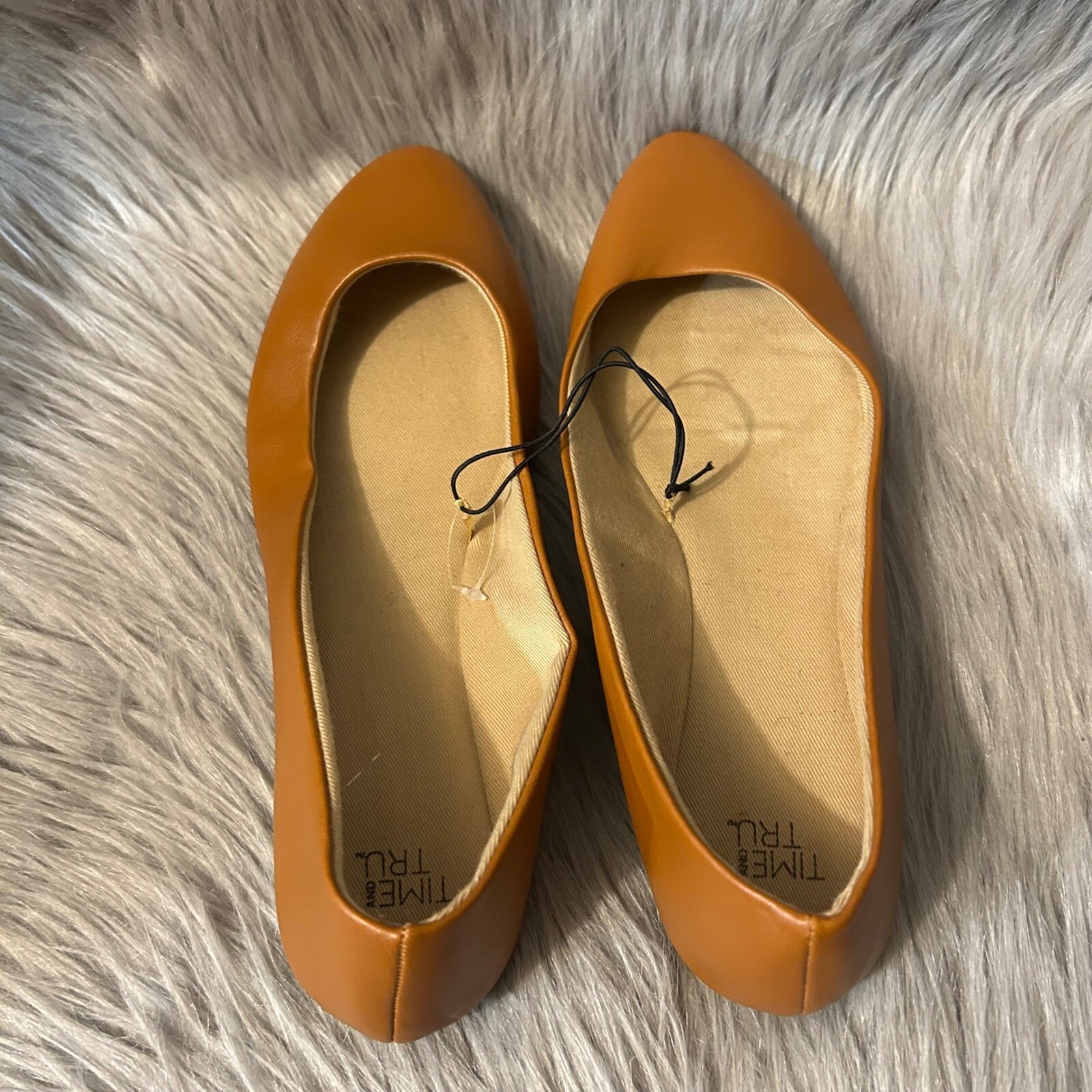 Time And Tru Flats Womens Size 8 Brown Slip On Ballet Shoes Lightweight