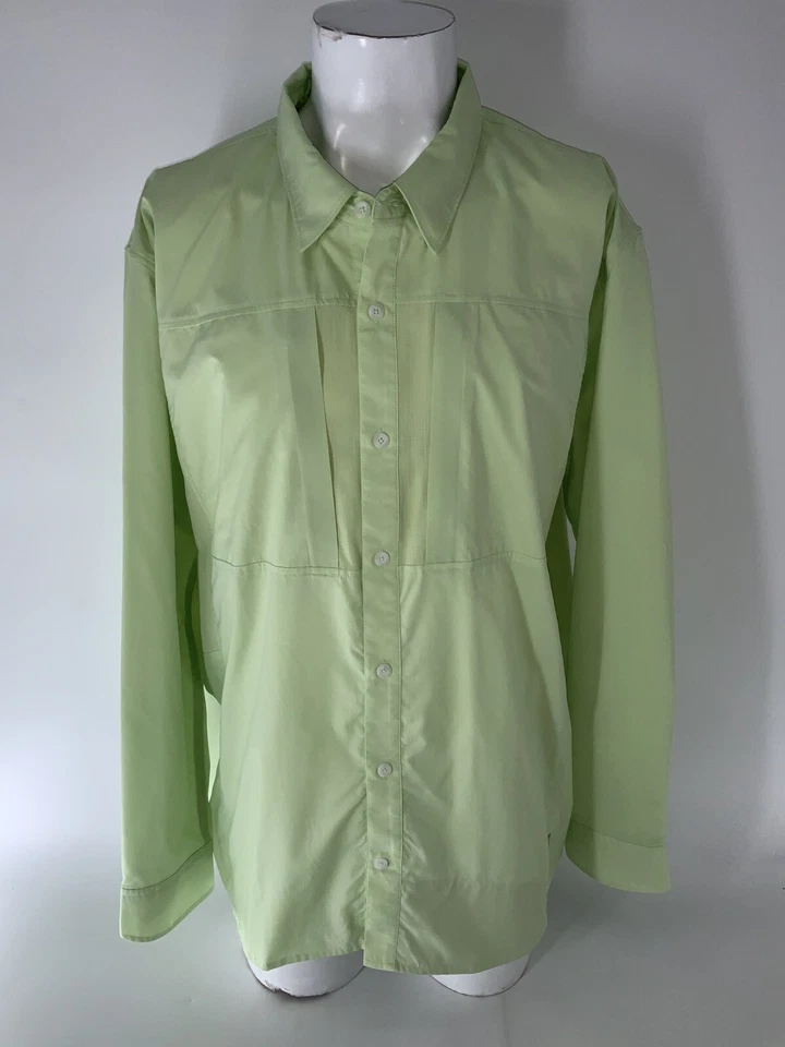 Camisa de Pesca Simms Marea Floja 50 UPF Hombres 2XL Verde Lima Manga Larga YGI O5-20 Foto 2 de 4
