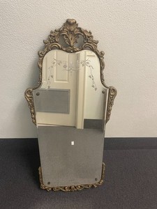 Antique Ornate Etched  Nurre Maestro  Mirror