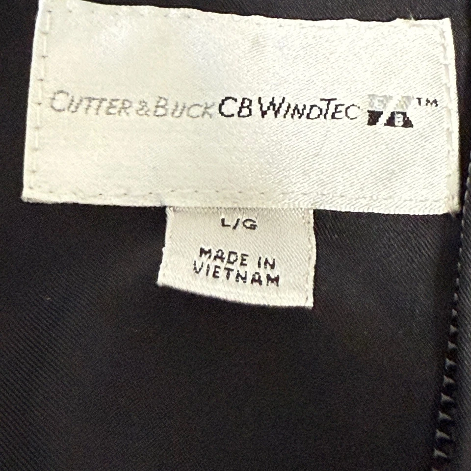 Cutter Buck CB  Large WindTec Black 1/4 Zip Pullover Jacket Bank LOGO - Image 2 of 4