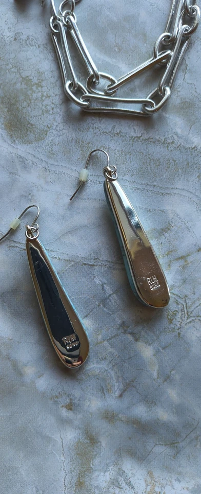 RLM Soho Robert Lee Morris Tono Plata Azul Howlita Modernista Collar Pendiente  Foto 4 de 4