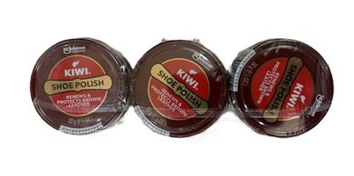 Kiwi Shoe Polish BROWN 6-Pack, 1.125Oz (32g) Tins !NEW/SEALED!
