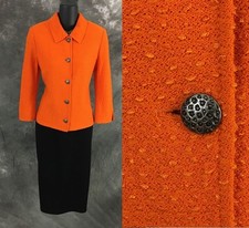 BEAUTIFUL St John jacket knit orange suit bla...