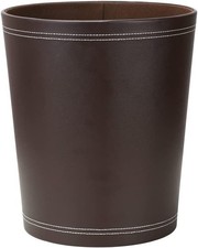 ™ Classic Leather Waste Bin Creative Waste Paper Basket Storage Bin for Office