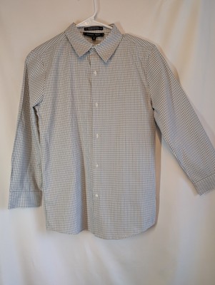 Andrew Fezza Boys Size 14 Black/Gray/White Long Sleeve Dress Shirt