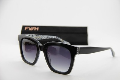 NEW FYSH 2126 S300 BLACK WHITE ZEBRA GRADIENT AUTHENTIC SUNGLASSES 52-21