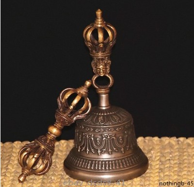 Tibetan Buddhism gokosho vajra and bell copper Hand-polished Luck